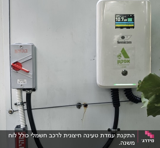 לוח חשמל עם מתג וכבלים מחוברים